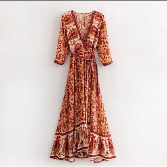 Bohemian style vintage wrap dress - Picture 2 of 3